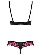 Lingerie set, lace cups, satin inlay